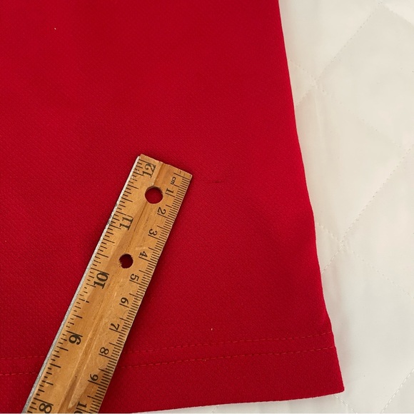 Adidas Golf Polo Shirt 3 Stripes Mens XL Red Performance Short Sleeve - Picture 11 of 11